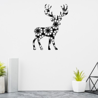 Cervus Elaphus Desenli Özel Kesimli Dekoratif Metal Tablo Cervus Elaphus Desenli Özel Kesimli Dekoratif Metal Tablo